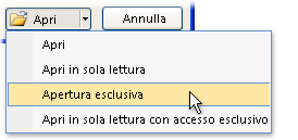 Apertura di un file in accesso esclusivo