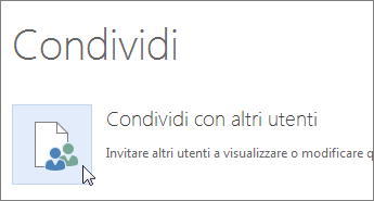 Pulsante Condividi con altri utenti in Word Online