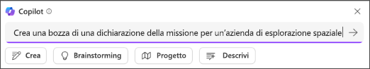 Alcuni testi "Bozza di una dichiarazione di intenti" per il prompt Crea