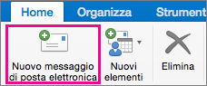 Pulsante Nuovo messaggio di posta elettronica