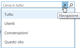 Screenshot della casella Cerca