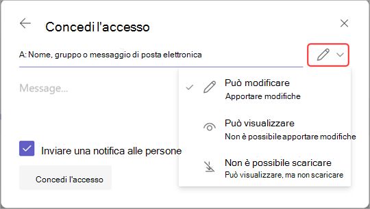 Immagine con l'icona modifica evidenziata per gestire l'accesso alle registrazioni.