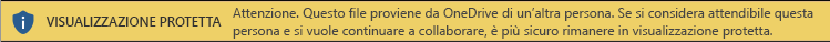Visualizzazione protetta per i documenti aperti dallo spazio di archiviazione di OneDrive di un altro utente