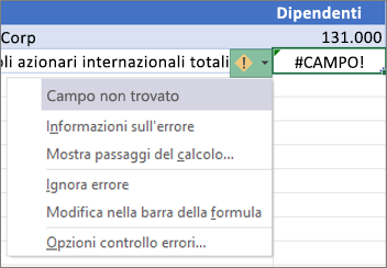 Ignorare un #FIELD! #BUSY!