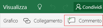 Aggiungere un commento in Excel Mobile per Windows 10