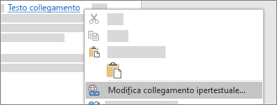 Modificare un collegamento ipertestuale