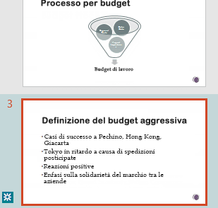 Evidenziazione delle revisioni nel riquadro Anteprima di PowerPoint