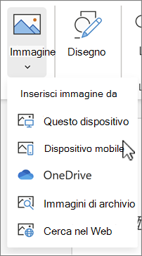 Immagine per l'inserimento da un dispositivo mobile