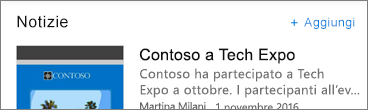 Screenshot con il collegamento Aggiungi