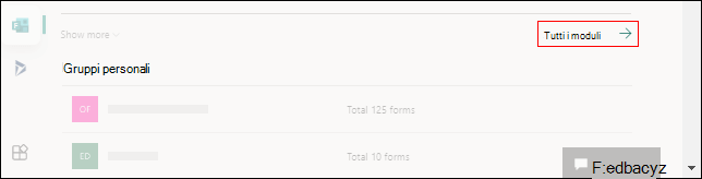 Collegamento a Tutti i moduli per Microsoft Forms in Office.com