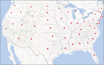 Power Map con visualizzazione dei dati per stato