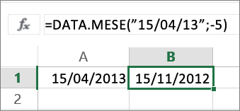 Sottrarre mesi da una data