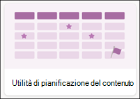 Modello di elenco Utilità di pianificazione del contenuto