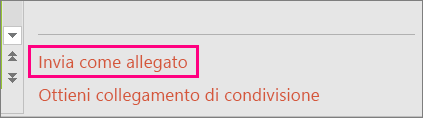 Il pulsante per allegare una copia nella finestra di dialogo Condividi