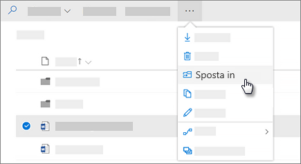 Screenshot del comando Sposta in in OneDrive for Business