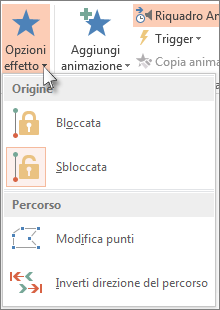 modificare un effetto percorso animazione