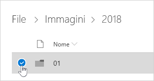 Selezione di una cartella di OneDrive