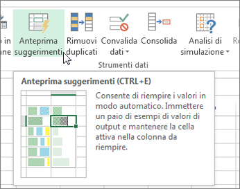 Opzione Anteprima suggerimenti sulla barra multifunzione