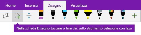 Pulsante Selezione con lazo nella scheda Disegno