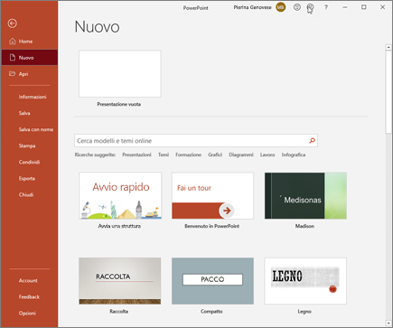 Creare una nuova presentazione in PowerPoint