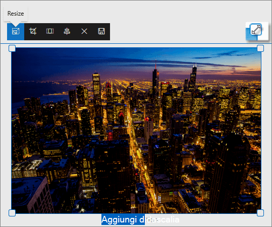 Quadratini di ridimensionamento sull'immagine