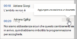 Seleziona Aggiungi una sezione al documento