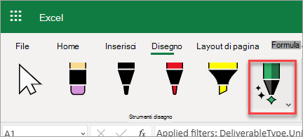 Strumento Input penna ed evidenziazione