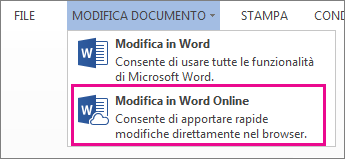 Immagine del comando Modifica in Word Web App