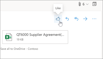 Gradimento di un messaggio di posta elettronica in Outlook sul Web