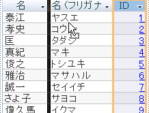 名前列を左端に移動する