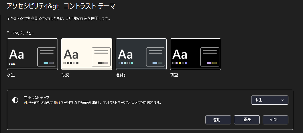 ハイ コントラスト モードWindows 11