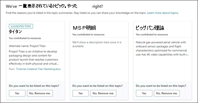 フィードバックに関する質問があるトピックの画像