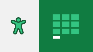 Excel 用の 2 つのアクセシビリティ アイコン