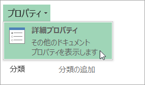 [詳細プロパティ] を開く