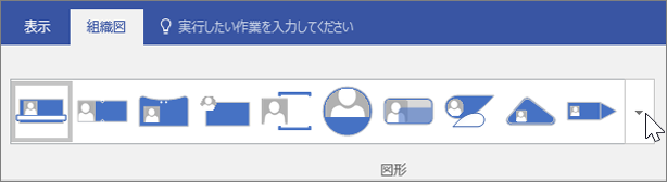 [組織図] ツール バーのスクリーンショット