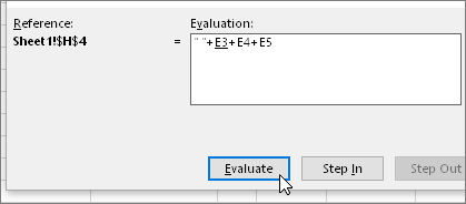 " "+E3+E4+E5가 입력된 수식 계산 대화 상자