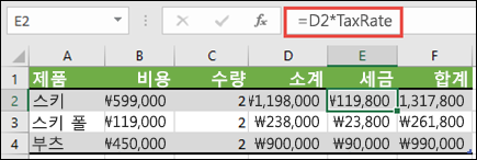 적용되는 지정된 범위 예제