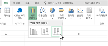 삽입 탭, 차트 메뉴