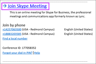 Skype 모임 참가 Outlook 모임 요청