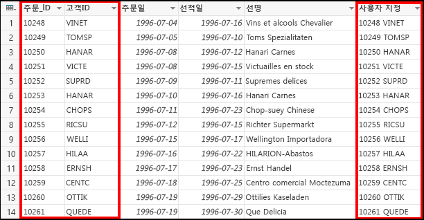 사용자 지정 병합 열