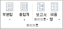 리본의 레이아웃 그룹