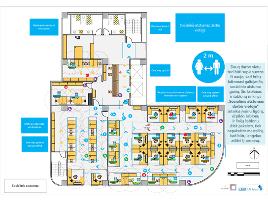 "Visio" šablonas, skirtas aukštų planui su socialine atskirtimi.