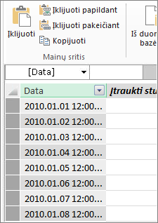 „Power Pivot“ datų lentelė