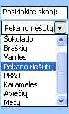 Formos pasirinktinio įvedimo lauko valdiklio pavyzdys