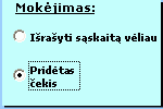 „ActiveX“ parinkties mygtuko valdiklio pavyzdys