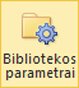 Bibliotekos parametrų mygtukas „SharePoint Foundation“ bibliotekos juostelėje