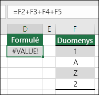#VALUE! taisymas