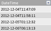 Faktų lentelės stulpelis „DateTime“.