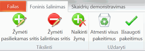 Skirtukas Fono šalinimas