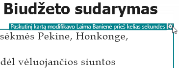 Pataisymų paryškinimo autoriaus ir laiko peržiūra